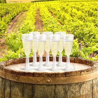 POLOPLAST 100 Bio-Becher FLTE 100 cc h. 16 PLA transparent, biologisch abbaubar und kompostierbar, Uni EN13432 aus dem Abfall entsorgt – Flute, Champagner Prosecco