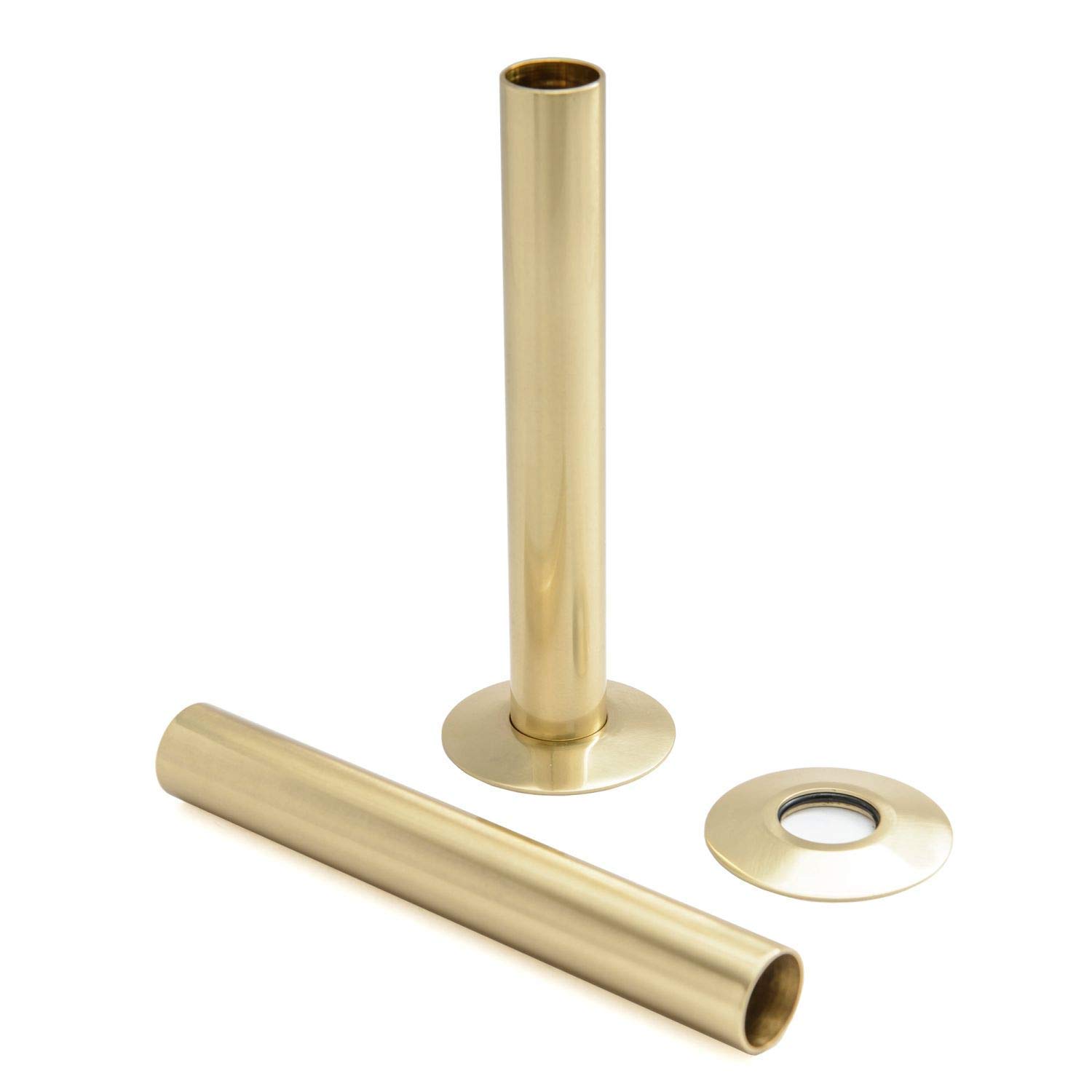 Foundry Brass 130Mm Radiator Pipe Sleeve/Shrouds/Covers And Collar Set | (Pair) (Brass)
