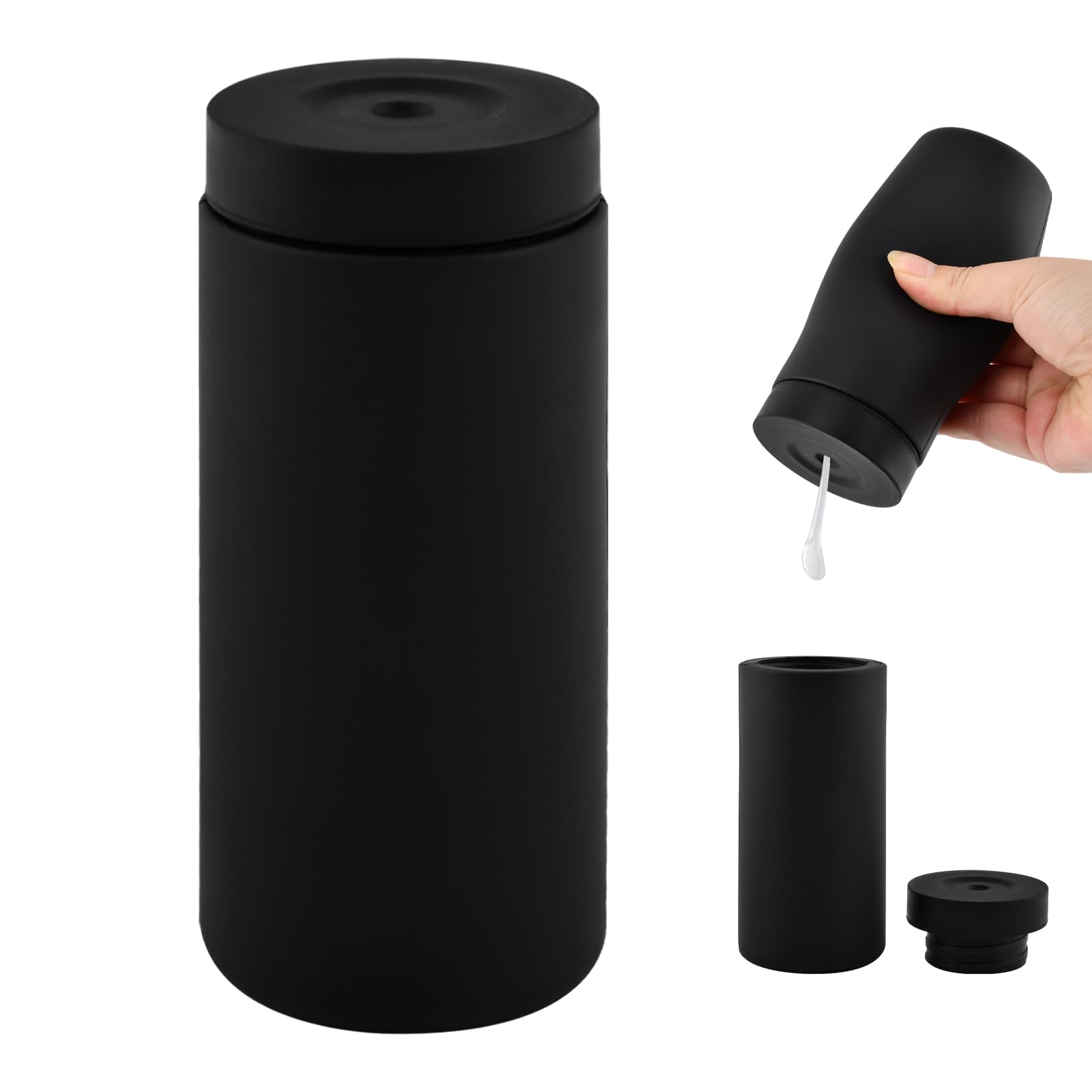 Dishwashing Soap Dispenser, Dish Detergent Dispenser, Dishwashing Liquid Dis-penser, Dish Soap Silicone Squeeze Bottle for Kitchen and Bathroom(COLOR:Black)