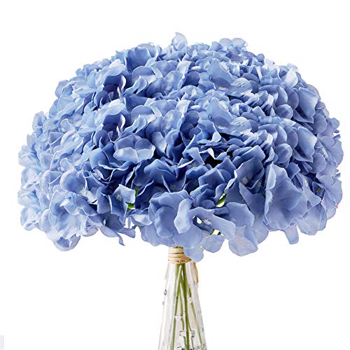 AVIVIHO - Fiori artificiali di ortensia con stelo, corolle in seta, decorazione per matrimoni, casa, feste, negozi, baby shower, confezione da 10, colore: carta da zucchero