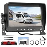 Ohradio Kit de Caméra de Recul sans Fil avec Haut Lampe Freinage pour Fiat Ducato Late 3 gen 2006-2017/Peugeot Boxer 2006-2017/Citroen Jumper 2006-2017,7'' IPS écran,Vision Nocturne，étanche IP67