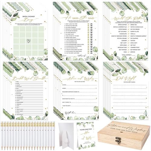 Silipull Bridal Shower Games Set for 50 Guests Includes Bingo,