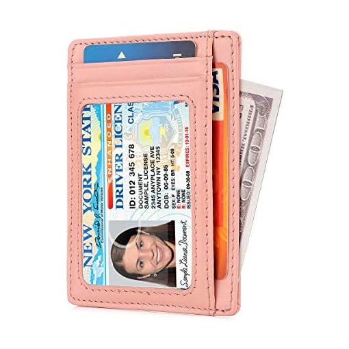 Slim RFID Blocking Card Holder Leather Front Pocket Wallet for Women - Image 3