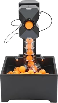 Table Tennis Robot Automatic Ball Machine Trainer 10 Modes 100 Ball, Black