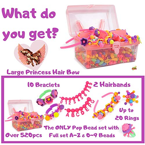 Axel Adventures Snap Pop Beads Jewelry Making for Toddlers Age 2-4 Years, Gifts for 5 Year Old Girls, Kids Jewelry Kit Bracelet Making, Alphabet Pop Beads, Pop Kids Crafts 3 Year Old Girl Gifts