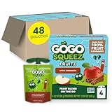 GoGo squeeZ Applesauce and Fruit Puree, Apple Cinnamon, 3.2 oz (Pack of 48), Unsweetened Fruit Snacks for Kids, Gluten Free, Nut Free and Dairy Free, BPA Free Pouches (Packaging May Vary)