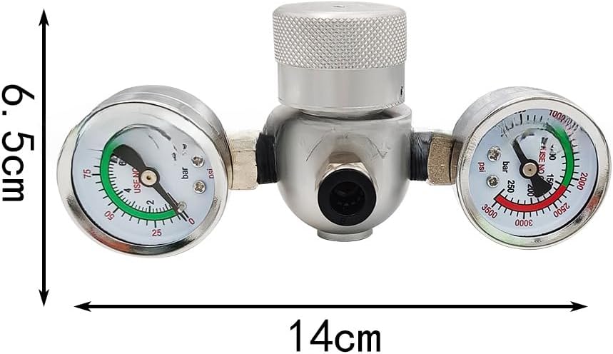 Nitrous Oxide Pressure Regulator with Dual Gauges and Adjustable Output, Compatible with 580g, 615g, 1.5L, 2.2L, and 3.3L Cream Charger Cylinders for Professional and Home Use (2)