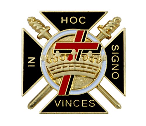 Patch Nation Pin de solapa con diseño de corona y cruz en Hoc Signo Vinces Knights Templar Crusader