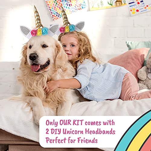Image of Unicorn Painting Kit for Girls - STEM Certified Unicorn Craft for Girls Ages 4-6 & up- Paint Your Own Arts and Crafts Includes 2 DIY Headbands & 8 Kids Painting Crafts for Fun Screen-Free Play