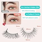 False Eyelashes Natural Look Wispy Lashes 10mm Short Lash C Curl 0.1MM Thin Band Lashes Pack Siligli Fake Eyelash 7 Pair - Image 3