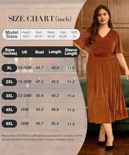 Image of TIYOMI Plus Size Velvet Dress for Women Formal Cocktail Satin Dresses for Wedding Guest XL-5XL (14W-28W)