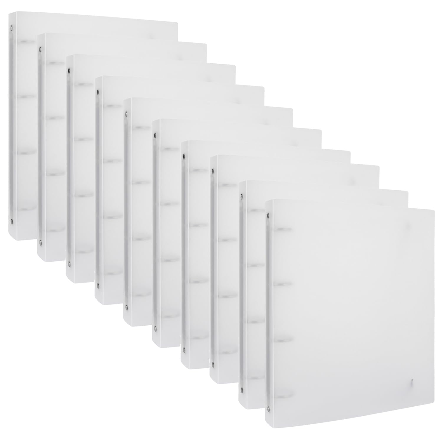 10 copertine per raccoglitori ad anelli formato A4, in morbido PVC trasparente, per quaderni ricaricabili, con superficie opaca, dimensioni complessive (piegato: 27 x 32,8 x 4 cm)