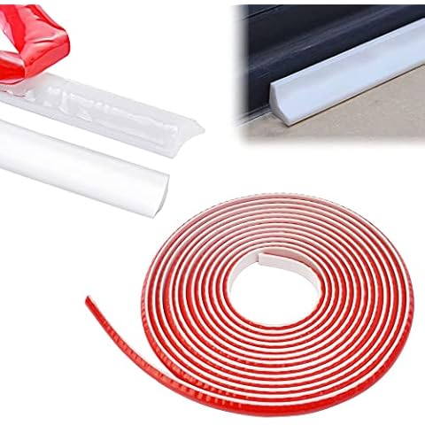 TPE Quadrant Trim, CAEEKER 5 Meters Tile Trim Caulk Strip Molding Trim Self Adhesive Flexible Skirting Board Wall Trim Laminate Floor Beading & Skirting Floor Edging Strip for Corner Decor(12mm*9mm) Cover