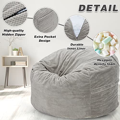 Homguava Chenille Bean Bag Chair, Variable Shape From Bean Bag To Bed Matress, Convertible Beanbag Chair For Home, Bedroom, Living Room(Full) #TOP7