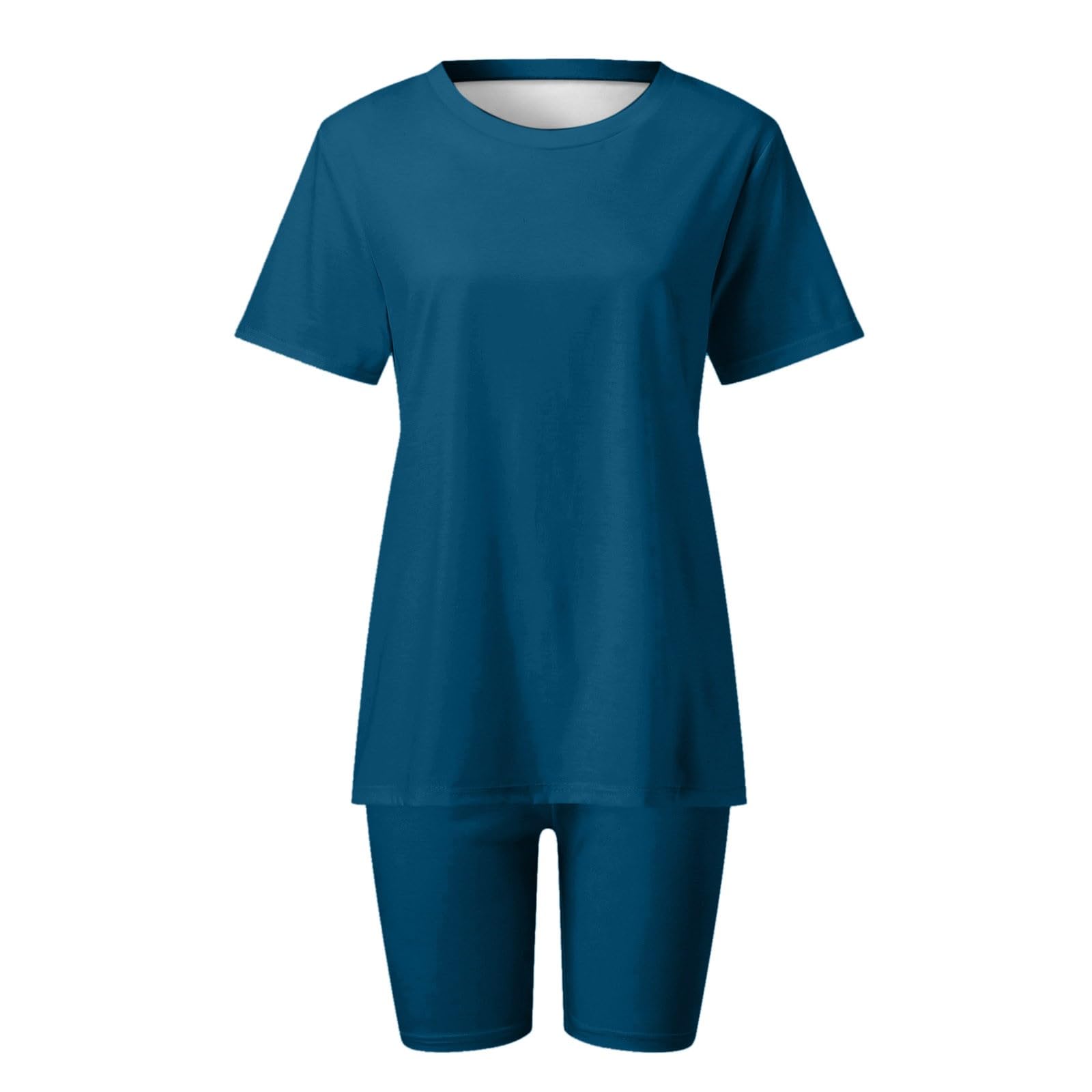 Generisch Combinaison élégante pour femme, haut à manches courtes et pantalon court, ensemble de sport de yoga