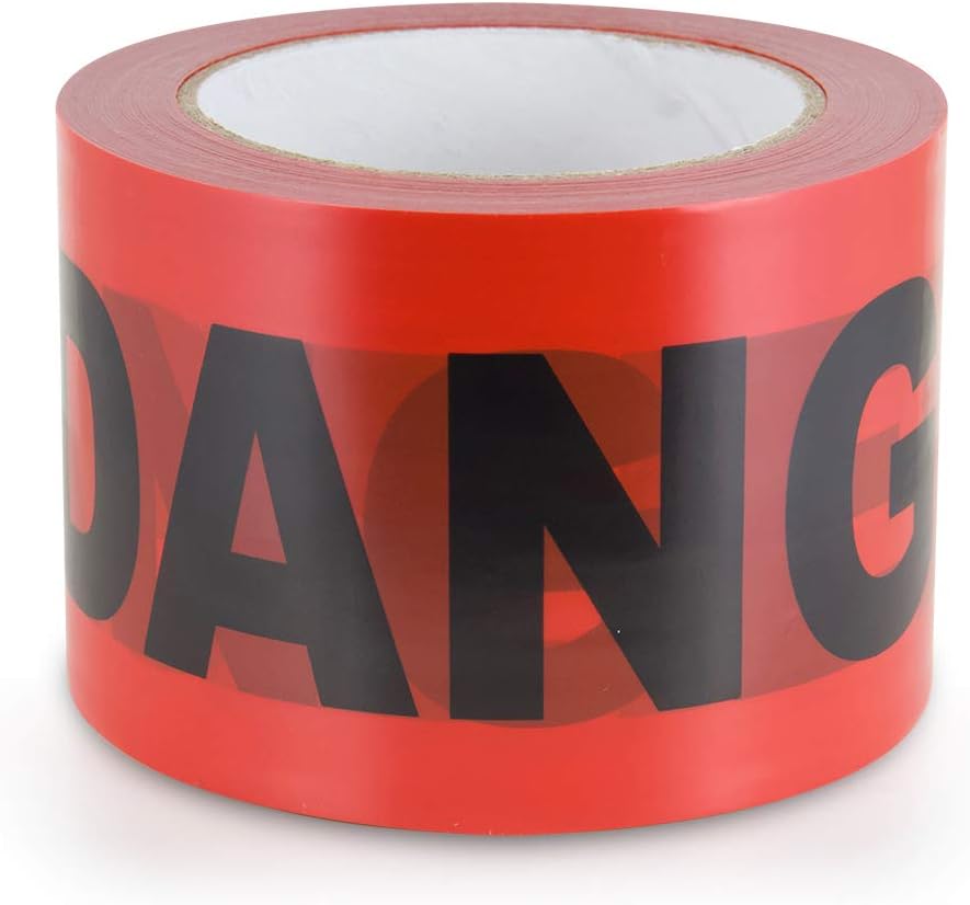 IPG Barricade Ribbon, DANGER, 3" x 300 ft, Red/Black, (Single Roll)