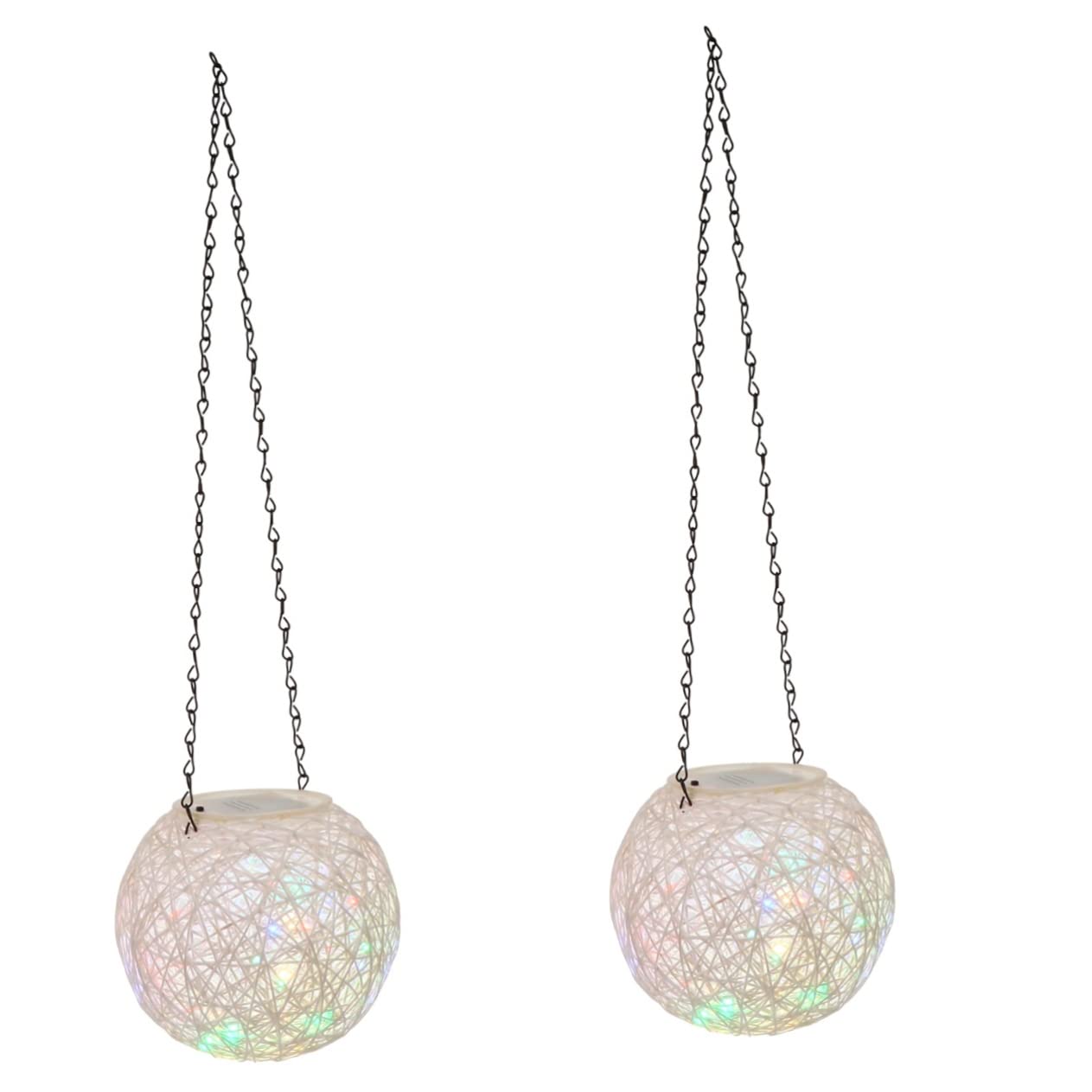 Gadpiparty 2piezas Bola De Luz De Rattan Colorida Para Decoración De Fiestas y Jardines Lámpara Colgante Sin Batería Para Acogedores Interiores y Exteriores