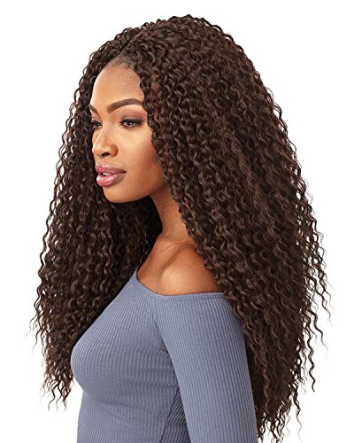 Sensationnel Lulutress Crochet Braid Wet Curly 18" (4-Pack) (#1 Jet Black)