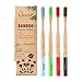 Produktbild LAKSI Zahnbürste aus natürlichem Holz | Zahnbürste 4er Pack | biologisch abbaubare Zahnbürste, umweltfreundliche Bambusbürste, Zahnbürste