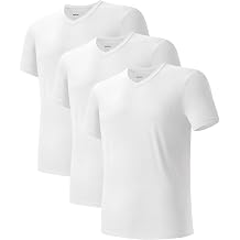 Ultra-Soft Undershirts for Men Micromodal Moisture-Wicking T-Shirts, V Neck Tees for Office, Everyday Use 3 Pack