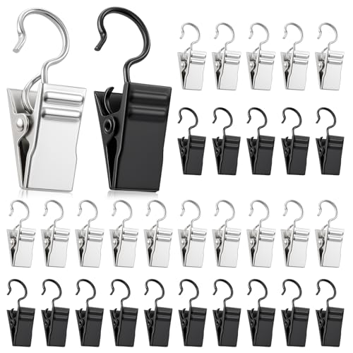 30 Stück Edelstahl Clips Metall Klammern mit S Haken Gardinenklammern für Aufhängen von Vorhängen,Duschvorhanghaken,Multifunktions Gardinen Clips Vorhang,Für Hängende Vorhänge Fotos Home Dekoration 30 Stück Edelstahl Clips Metall Klammern mit S Haken Gardinenklammern für Aufhängen von Vorhängen,Duschvorhanghaken,Multifunktions Gardinen Clips Vorhang,Für Hängende Vorhänge Fotos Home Dekoration