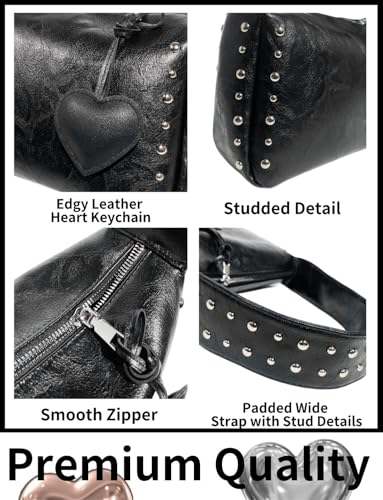 Image of Studded Purses Y2k Shoulder Bag Vintage Leather Punk Handbag Grunge