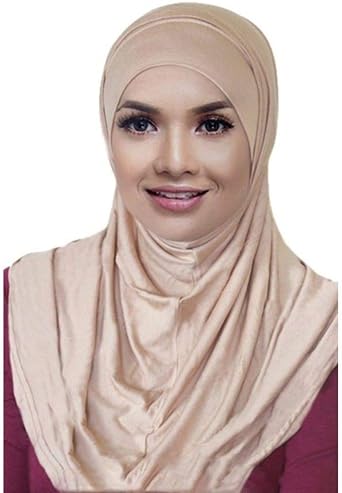 Beige Al Ameera Muslim Hijab Lycra Amira 2 Piece Hood & Hijab Tube Under Scarf Cap