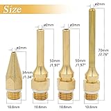Mesee 4pcs Hot Melt Glue Gun Nozzle Set for 11mm Thread Power Tools, Long Short Small-bore Large Diameter Pure Copper Nozzle Tips 2.0x70mm 2.0x50mm 2.0x34mm 3.0x50mm - Image 4