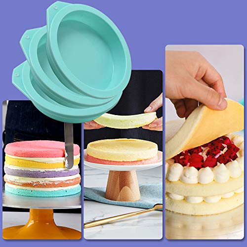 Newk Silicone Round Cake Pans, 6 Packs Nonstick Silicone Mold for Baking, Cake, Muffin, and Resin Coasters – 4 inch - Image 3