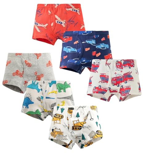 LeQeZe Paquete de 6 Calzoncillos Tipo Bóxer para Niños   Ropa Interior de Algodón 100% Respirable para Niños de 4 a 5 Años Etiqueta Fabricante 120