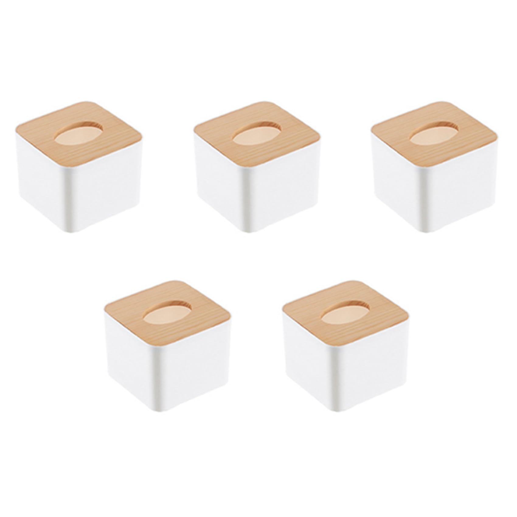Hndhbfgrt 5X Square Tissue Box Tissue Box with Wooden Lid Household Removable Mini Wooden Tissue Box