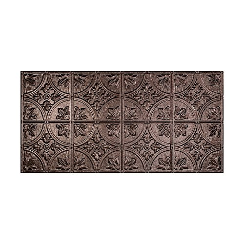 Fasade Easy Installation Traditional 2 Smoked Pewter Glue Up Ceiling Tile / Ceiling