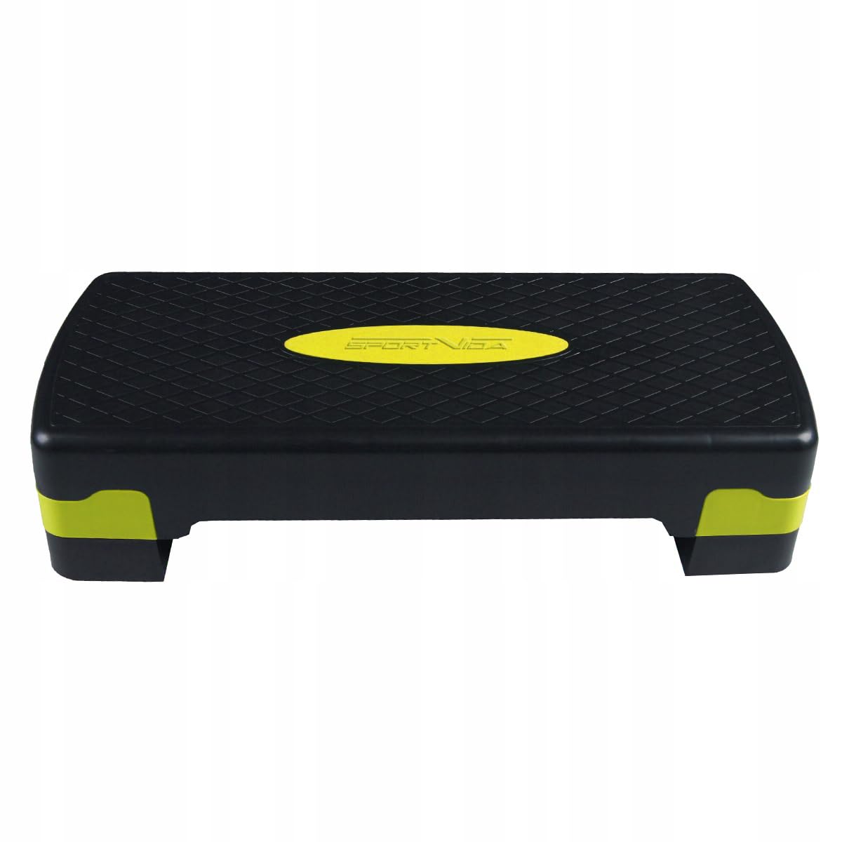 SportVida Steppbrett für Aerobic - Stepper für zuhause Training - Stepper Fitness - Fitnessgeräte für Fitnessstudio - Step Bench Höhenverstellbar - Viele Varianten (Gelb 2-Tritthöhen)