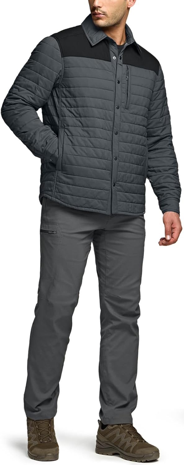 CQR Men's Lightweight Warm Insulated Jacket, Windproof Water Resistant Winter Active Coat for Hiking Work Outdoor Tactical - Image 3