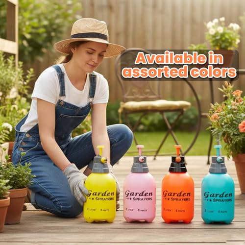 Image of Amazon Brand - Umi 2 Litre High Pressure Hand Sprayer for Plants | Manual Watering Sprayer for Home Garden | Adjustable Nozzle Garden Sprayer for Plant Care, Household, Car & Bike Washing | Multicolor