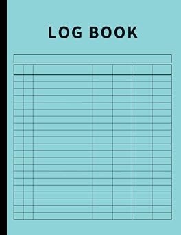 Log Book Large Multipurpose with 7 Columns to Track Daily Activity, Time, Inventory and Equipment, Income and Expenses, Mileage, Orders, Donations, Debit and Credit, or Visitors Sea Blue