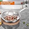 DELARLO Tri-ply Stainless Steel Frying Pan Set with Lid 8" 12" large Skillets Induction Chef's Pan,Pots and Pans Set Kitchen Cookware Set Dishwasher and Oven Safe #5