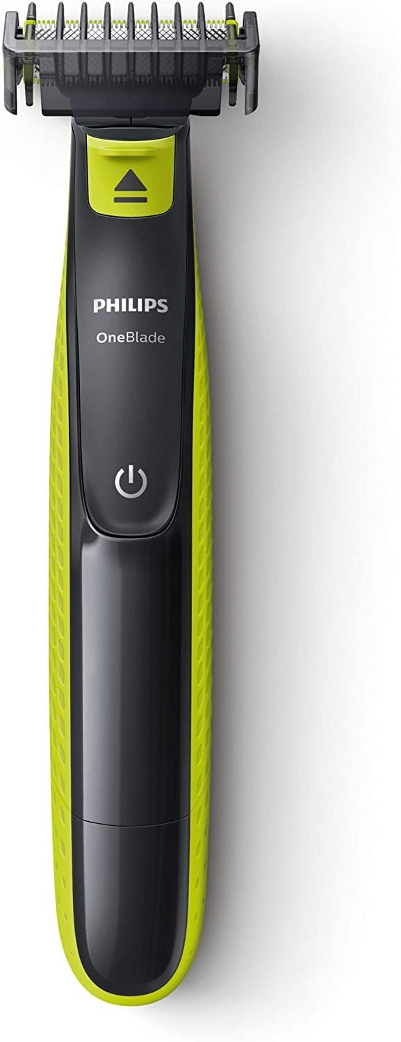 Philips OneBlade - Rasoio Elettrico Verde per Uomini con 3 Pettini e Tecnologia OneBlade, Testina Flessibile, Batteria Ni-MH Ricaricabile