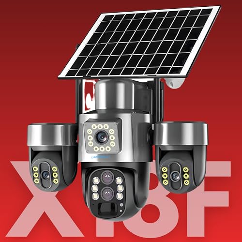 Image of XUGA Cybernautt X18F 3 Lens Dual Solar 4G Camera | Solar continuous charge 3-lens outdoor security camera. Works with Airtel 4G SIM cards. Mobile control for all 3 lenses.