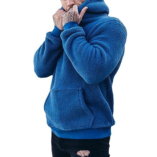 Generisch Sudadera con capucha para hombre, sudadera con capucha, sudadera con capucha, sudadera de felpa para hombre, forro polar, monocolor, etiqueta, manga larga, bolsillos, sudadera con capucha