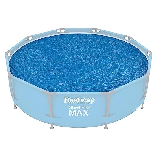 BESTWAY 58241 - Cobertor Solar Piscina Desmontable Redonda Ø289 cm PVC Azul de Fácil Instalación Para Fast Set/Steel Pro Ø305 cm, Hydrium Ø300 cm, Multicolor, 100x45x115 cm