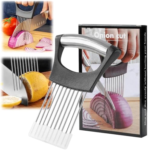 Ptyism 1 Pièce Tranche Oignon(Avec Housse de Protection) Porte Tranche Oignons丨Vegetable Slicer Holder,Trancheuse à Oignons pour Viande, Oignons, Pommes de Terre,...