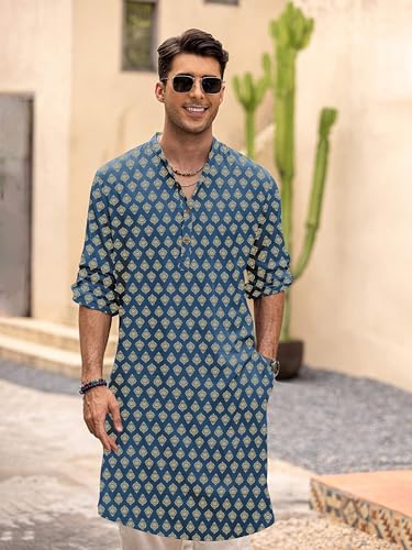 Image of BE ACTIVE Cotton Kurta for Men | Traditional and Classy Design | Indian Kurta | Full Sleeve Kurta