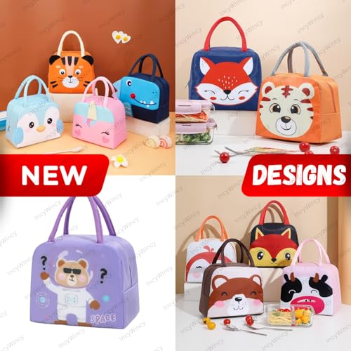 Image of 5 Piece Insulated Lunch Bag for Kids - School Tiffin Bag - Tiffin Bag for Office - Storage Bag - Birthday Party Return Gifts - Return Gift for Kids in Bulk - Pack of 5 (Assorted)