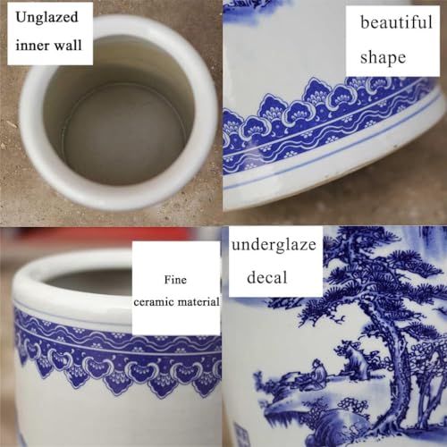 Jarrón de porcelana azul y blanca tradicional para bastones 4