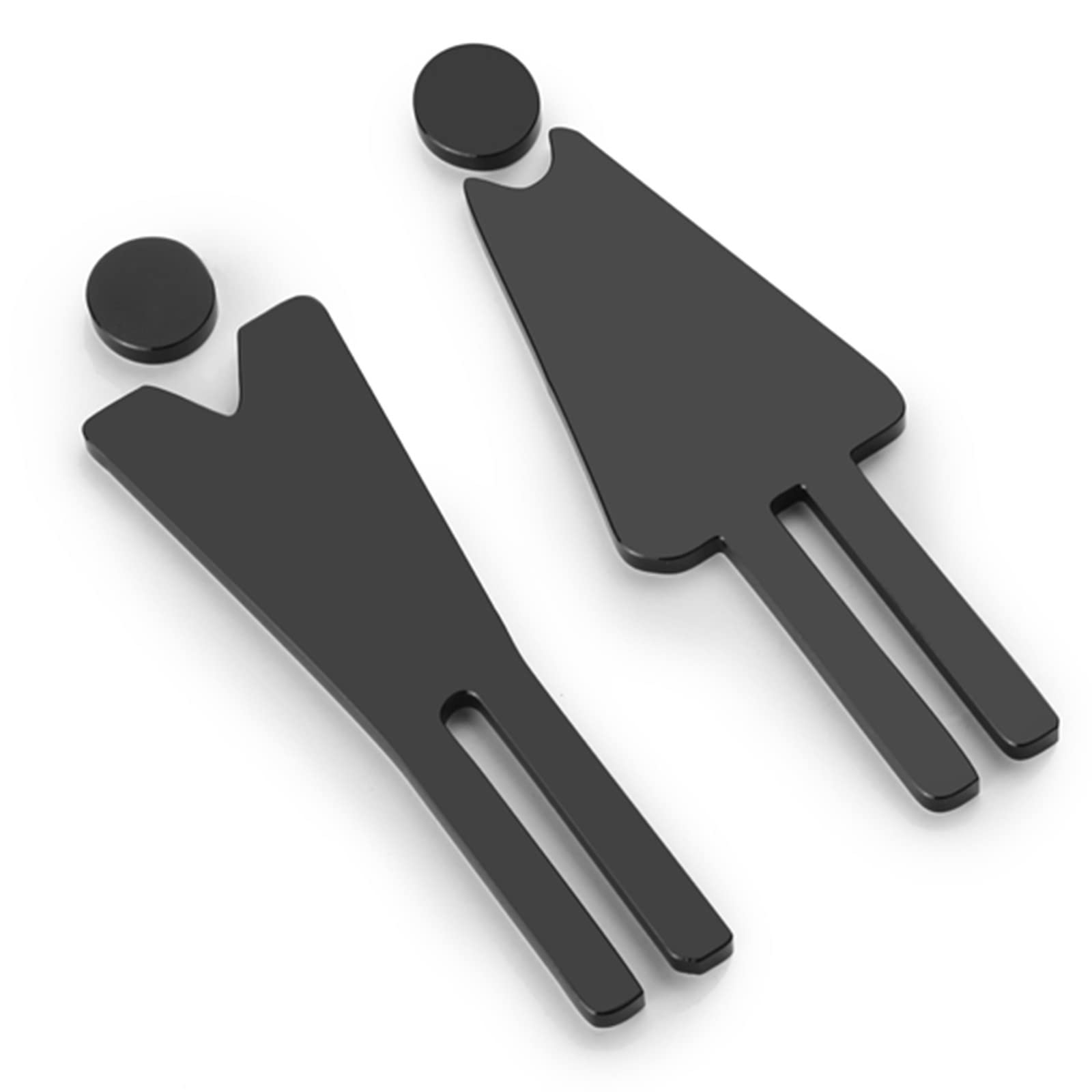 VNVFJKLO restroom sign, Men's and Women's Restroom Signs, Brushed Aluminum, Bathroom Door Sign Decor, for Offices, Businesses, and Restaurants(A)