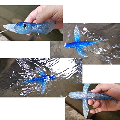 3Pcs 2Oz / 60G Floating Lure, Topwater Flying Fish Lure Trolling For Saltwater #TOP4