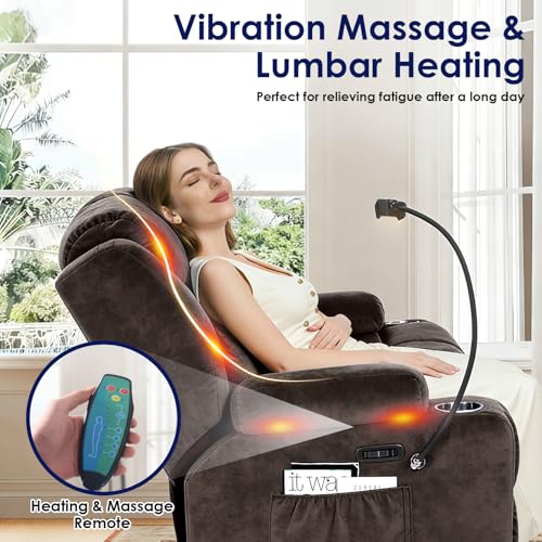 Image of Redlife Power Loveseat Recliner Sofa with Console, Leathaire Farbic Dual Reclining Couch with Blue LED Lights, Bluetooth Speakers, USB Ports, Phone Holders, Home Theater & RV Recliner (Coffee Brown)