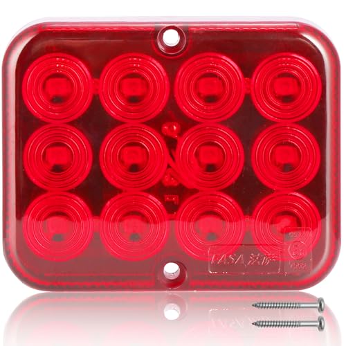 ETUKER 1x Feu Antibrouillard Rouge LED 12v Brouillard de Remorque Imperméable ECE Feux Remorque pour Voiture Caravane RV