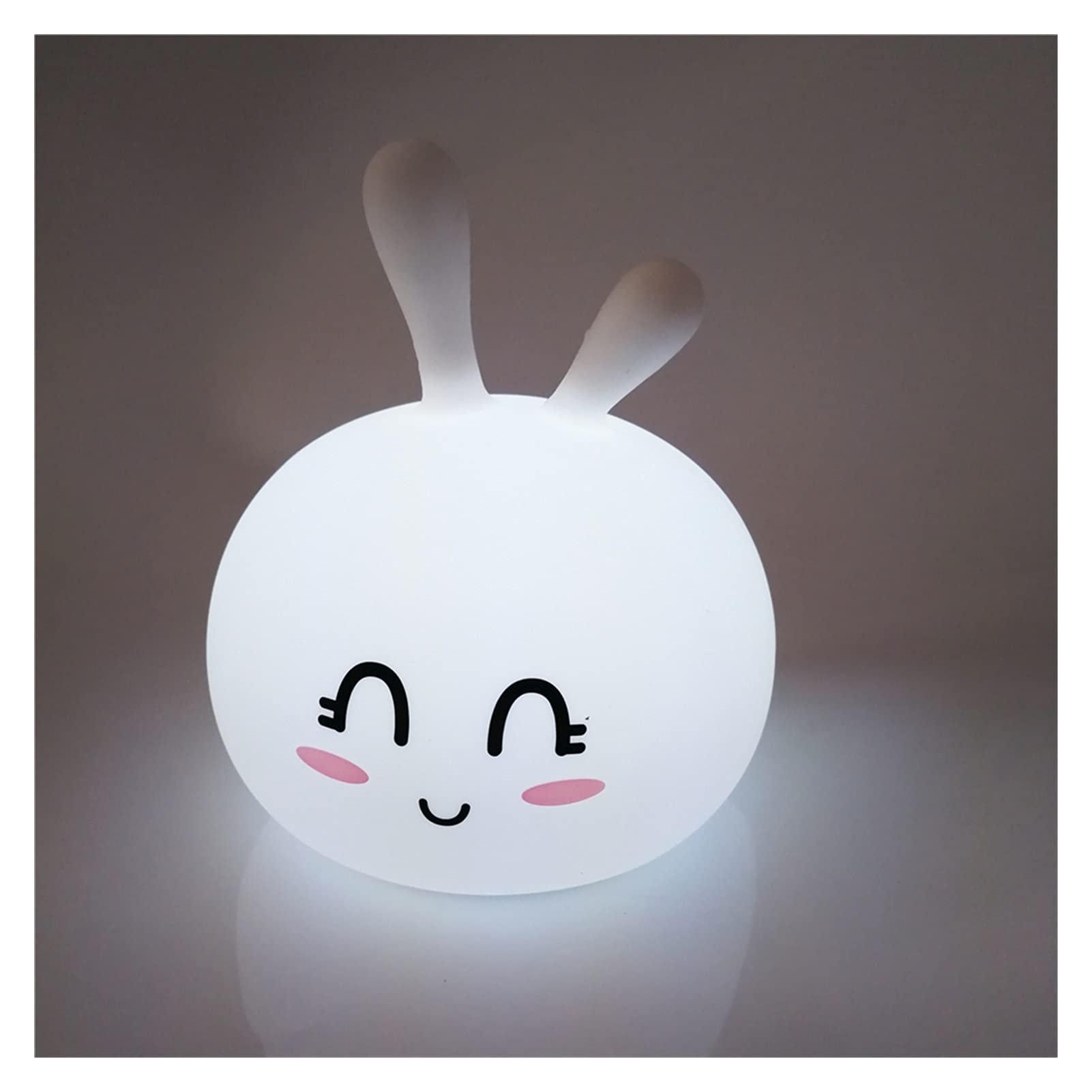 Demasiado Mignon Night lumière mer Lion Lion Baleine Lapin Chat Silicone Nuit lumières Tactile capteur chacune Lampe de Chevet (Emitting Color : Rabbit 2)